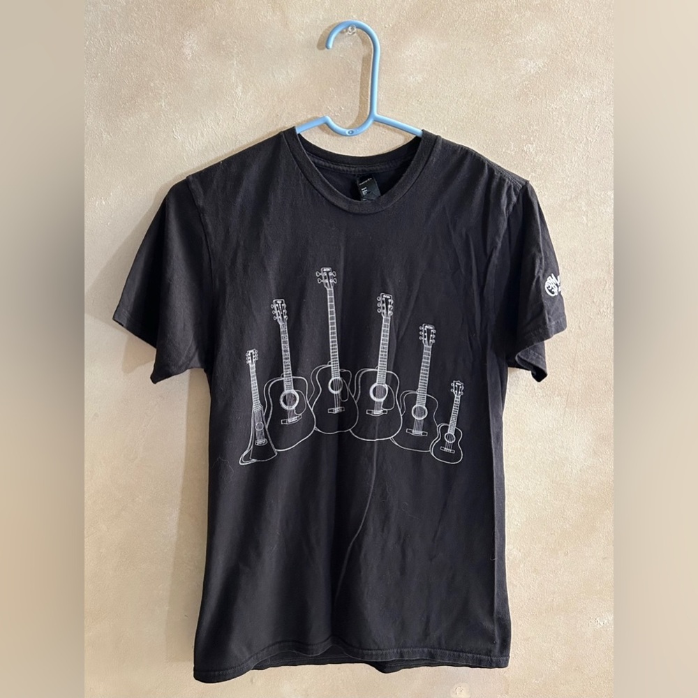 Martin Guitar Black Graphic T-Shirt with Guitar Design